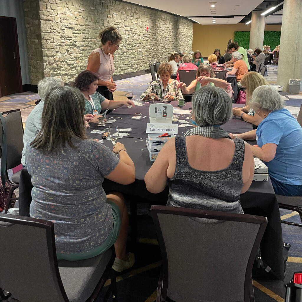 Tammy Honaman teaching at the Beads of Courage Event at Bead Fest 2022