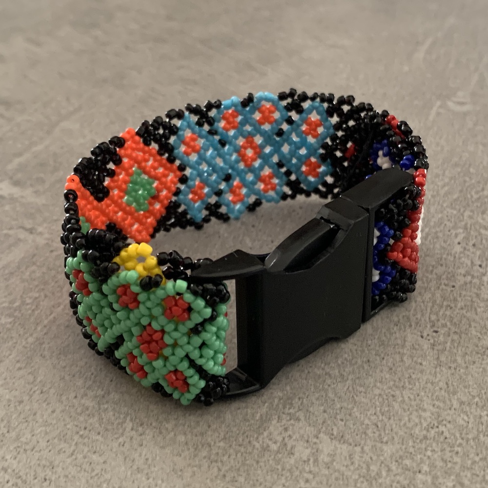 Beaded headband from thrift shop updated into cuff