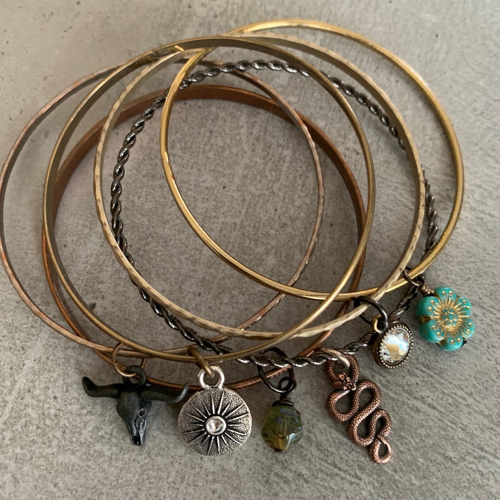 Thrifted bangles updated with charms