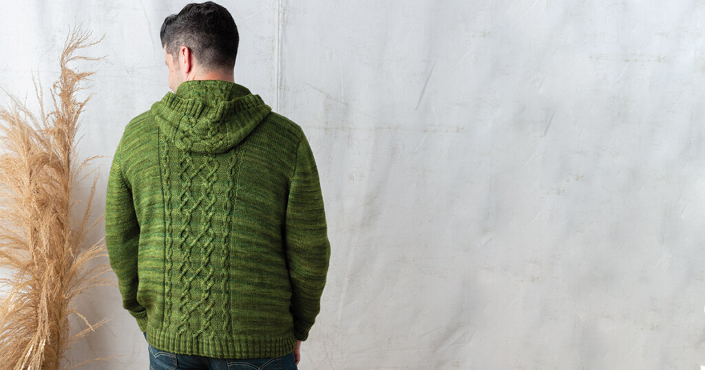 Brilliant Cables Hooded Sweater, by Moira Engel