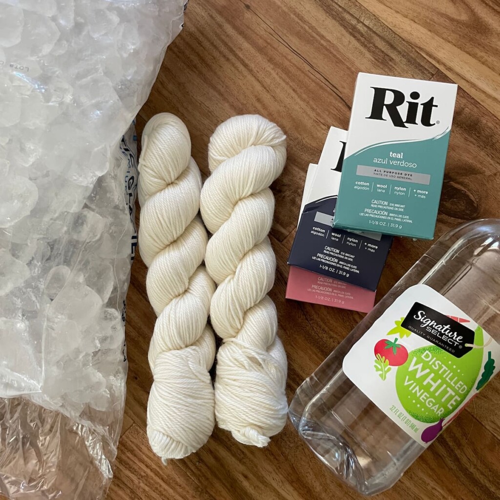 Materials for ice dyeing yarn