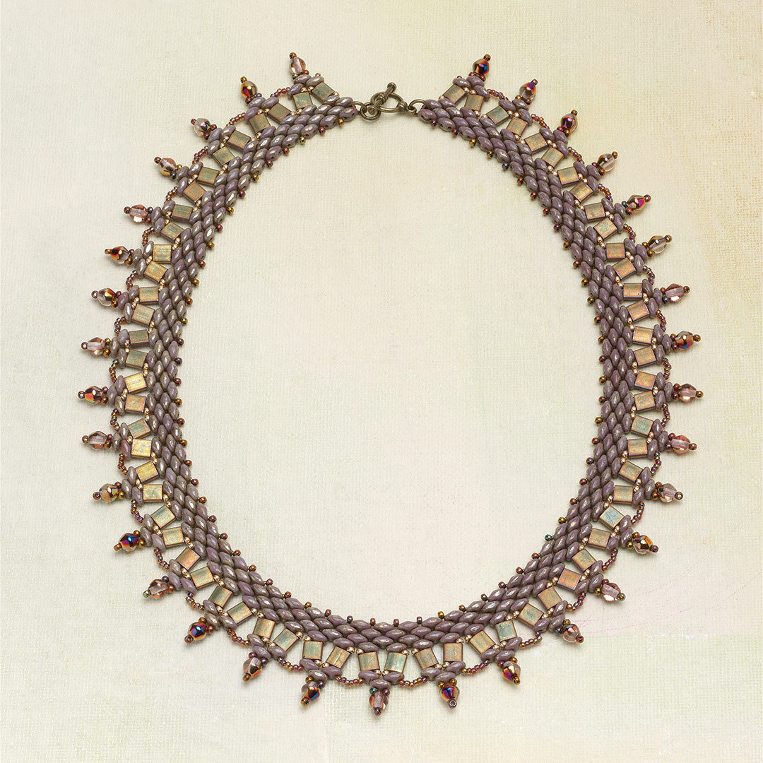 Cleopatra’s Collar by Svetlana hearkens way, way back to the broad collars of Ancient Egypt.