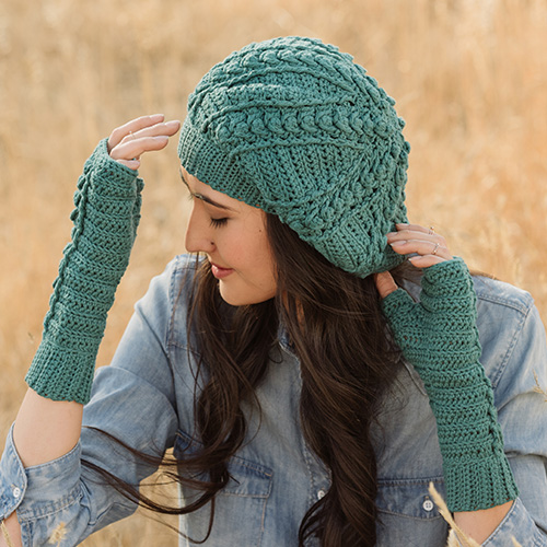 Convallaria Tam and Mitts Crochet Pattern Download