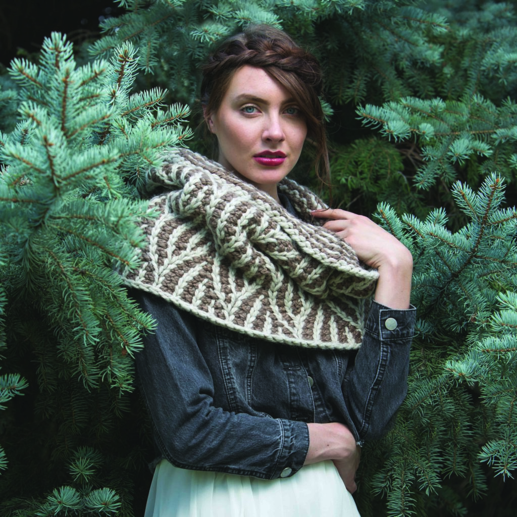 Fable Cowl crochet patterns by Juliette Bezold. Photo by Harper Point Photography.