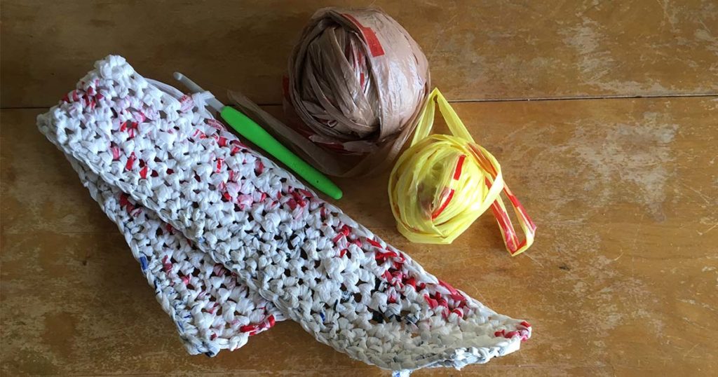 plastic bag crochet mat