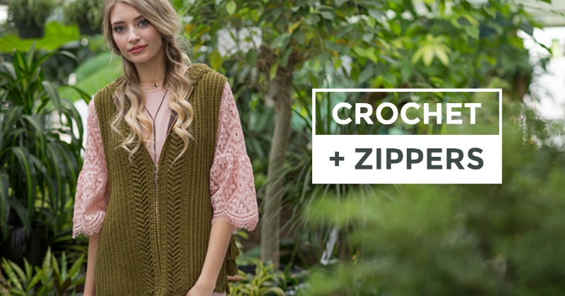 sewing zippers on crochet