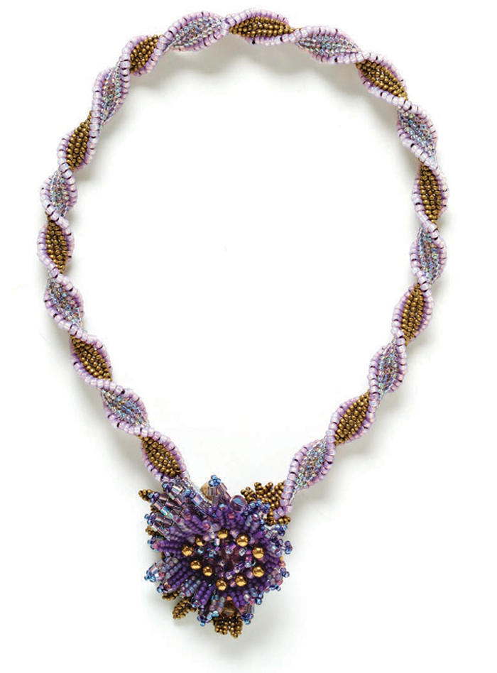 You'll love beading this twisted herringbone stitch necklace.